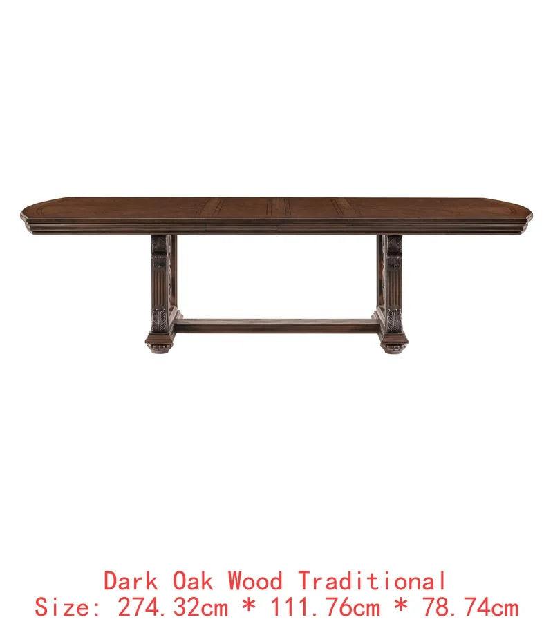 Elegant Formal 5-Piece Dining Set with Extension Leaf Table & 4 Chairs - Dark Oak Finish