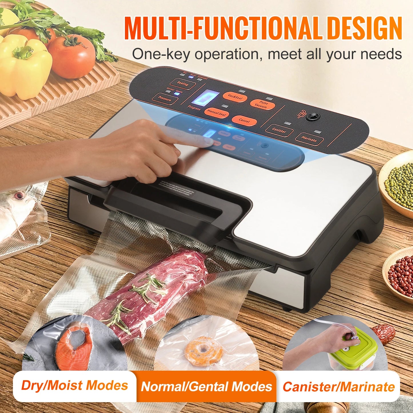 Vacuum Sealer Food Packaging Machine including 10 Vacuum bags