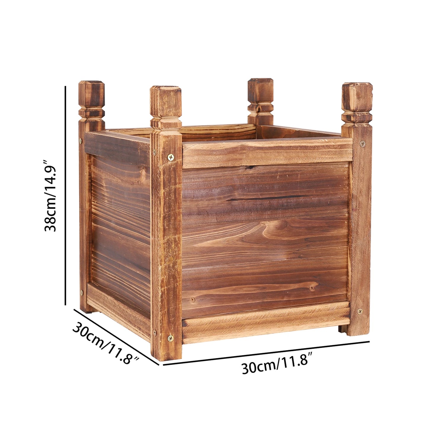 Outdoor Wooden Raised Planter Box - 3 sizes  to choose from
