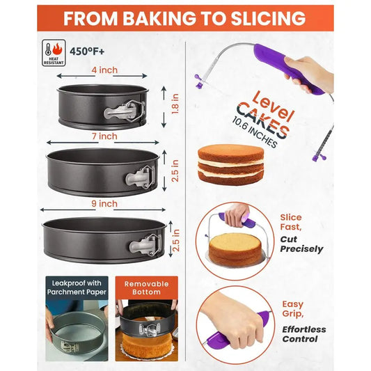 700PCs Cake Decorating Kit with Baking Supplies and Cake Turntable for Decorating