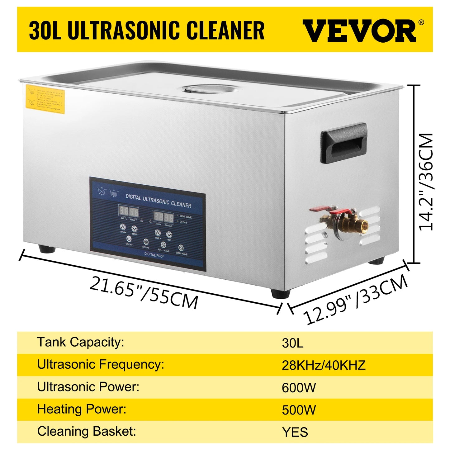 Ultrasonic Cleaner 28/40khz Dual Frequency Digital Portable Washing Machine