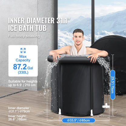 Ice Bath Tub-Cold Water Therapy for Athletes - Inflatable, Folding Bathtub