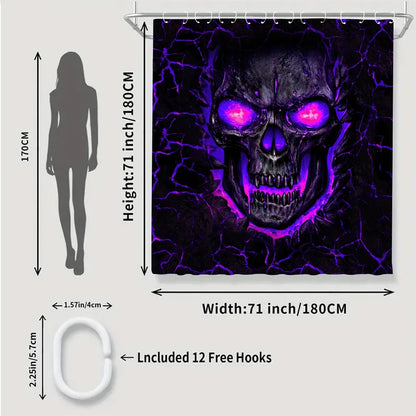 Purple Skull Bathroom Four-piece Set - Avant-garde Waterproof Shower curtain
