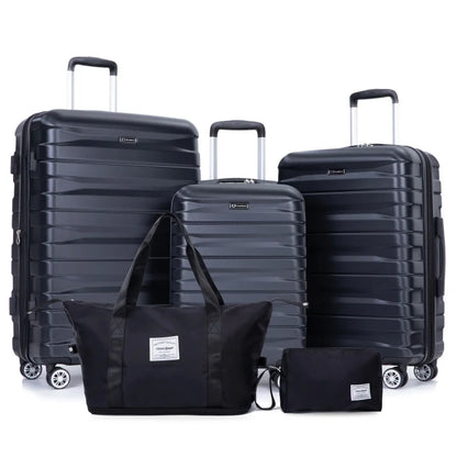 3 Piece Hardcase Luggage Sets with TSA Lock include Travel Duffle and Toiletry Bags