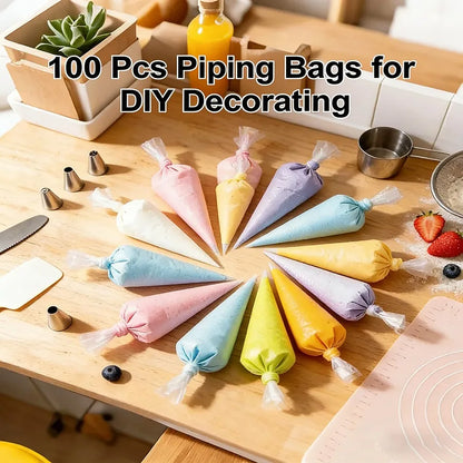 100Pcs Thickened Anti-Burst Piping Bags, Reusable Pastry Bags