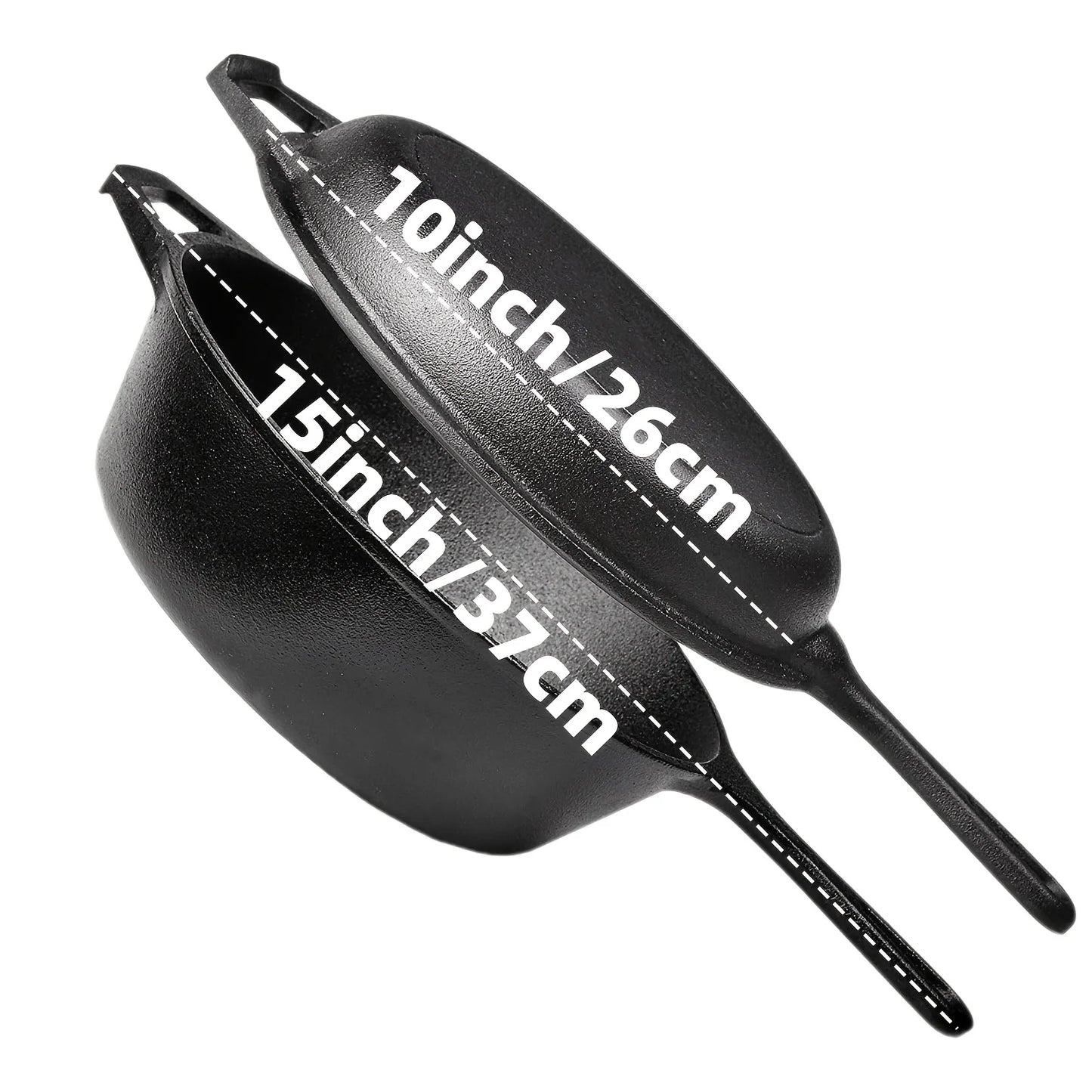 3PCS Cast Iron Skillet Set Pre-Seasoned, Heavy-Duty Pans Non-Stick Surface