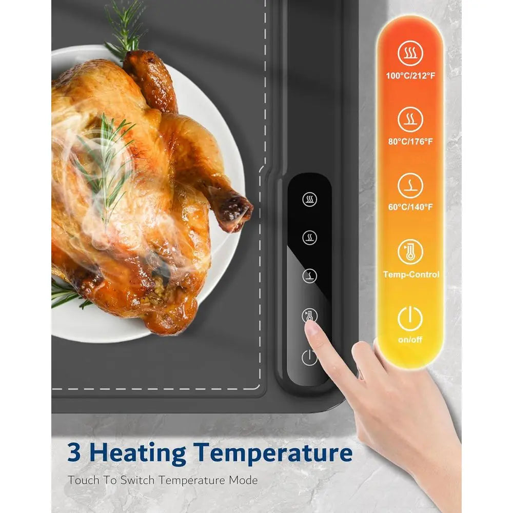 Electric Food Warming Tray (24x16), Portable & Rollable with Storage Bag