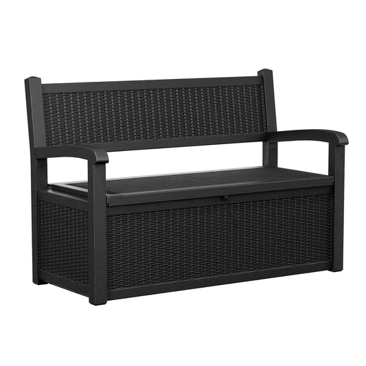 80 Gallon Outdoor Storage Bench Deck Box, Waterproof and Lockable