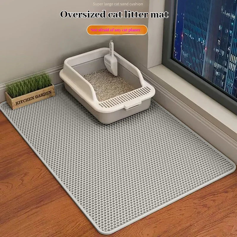 Cat Litter Mat - 2-Layer Design w/ Sand Trapping Technology, Waterproof , Non-Slip