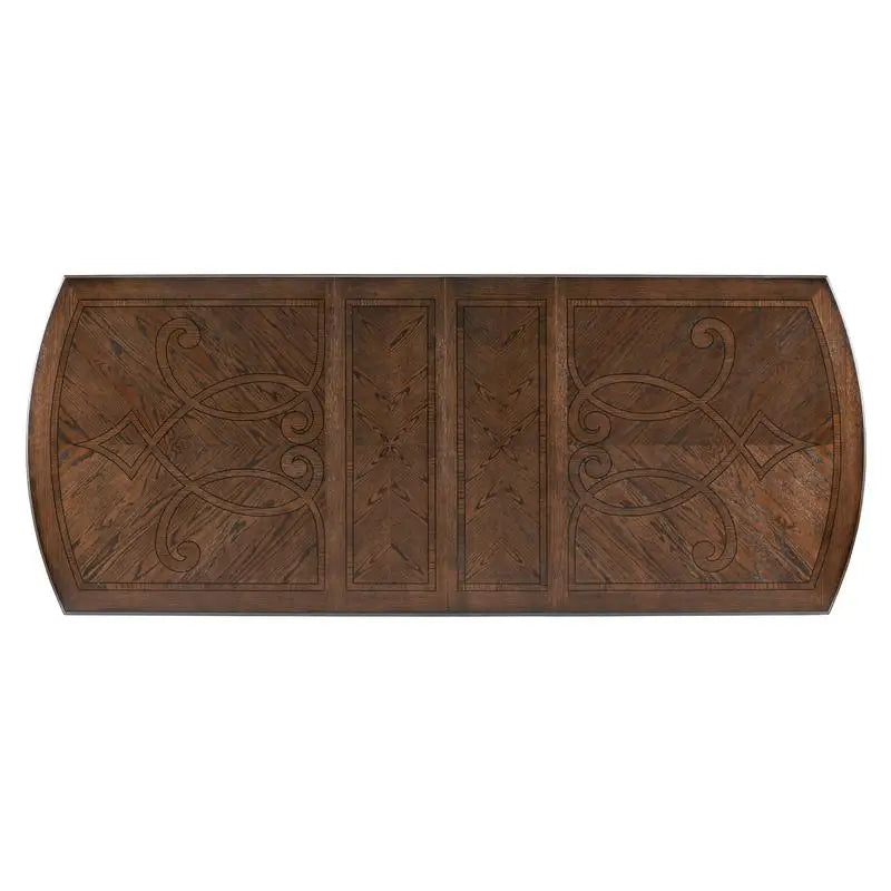 Elegant Formal 5-Piece Dining Set with Extension Leaf Table & 4 Chairs - Dark Oak Finish