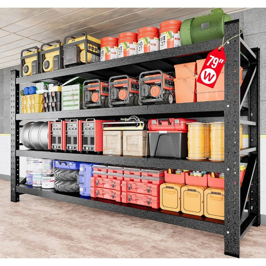 Heavy Duty Garage Shelving w/Wide & Deep Shelves-up to 7000LBS Capacity
