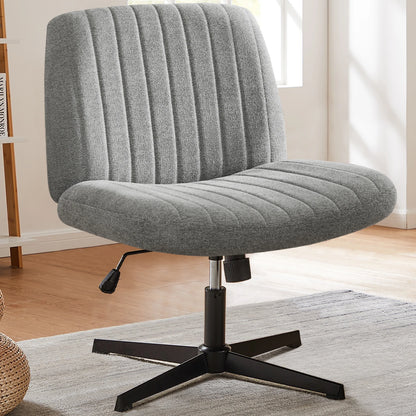 Cross Legged Desk Chair - Armless, Wide Seat and Back,  Adjustable