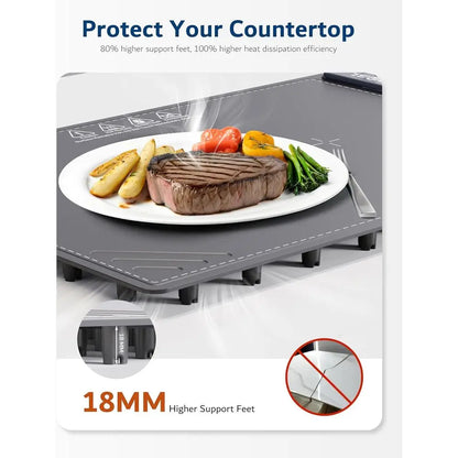 Electric Food Warming Tray (24x16), Portable & Rollable with Storage Bag