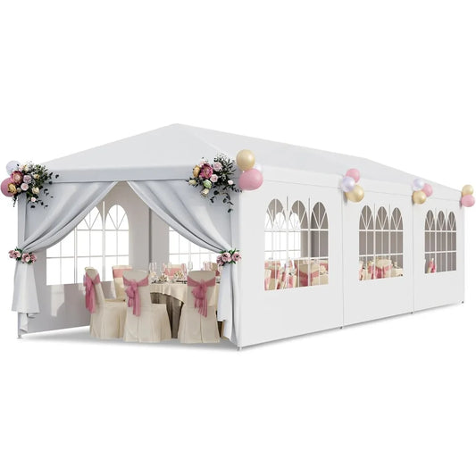 10x30 Party Tent with 8 Removable Sidewalls, Heavy Duty, Waterproof