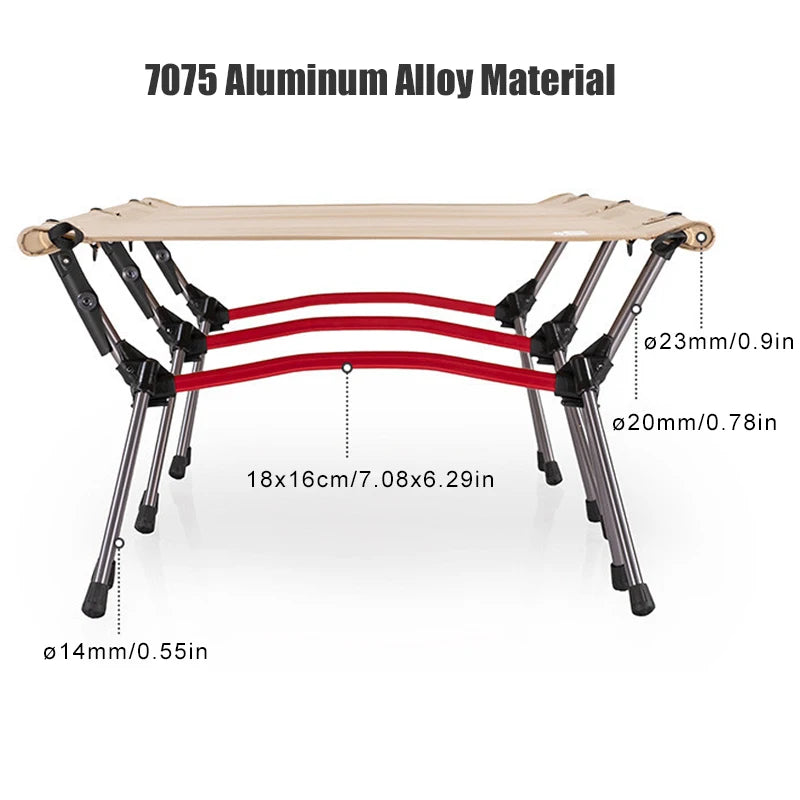 Portable Folding Cot with Leg Extenders-Ultralight Aluminum Alloy