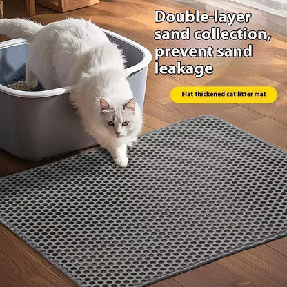 Cat Litter Mat - 2-Layer Design w/ Sand Trapping Technology, Waterproof , Non-Slip