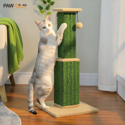 Large Cat Scratching Post with Woven Sisal and Dangling Ball Toy