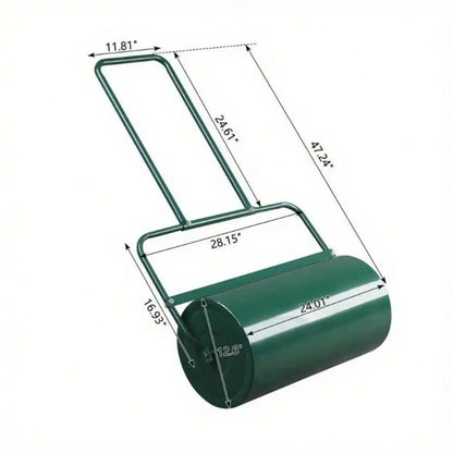 47in Lawn Roller, Cylindrical, Push or Tow Behind, Water Filled Steel Cylinder