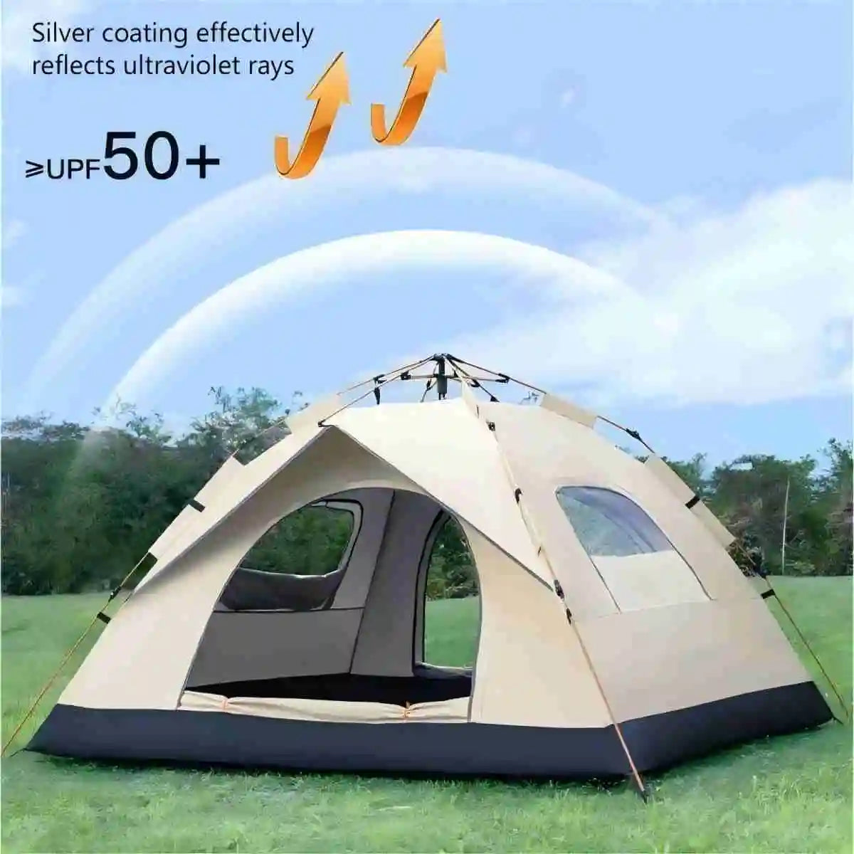 Outdoor Tent w/Two doors and two windows - One Lift Automatic Opening