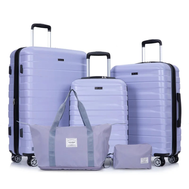 3 Piece Hardcase Luggage Sets with TSA Lock include Travel Duffle and Toiletry Bags