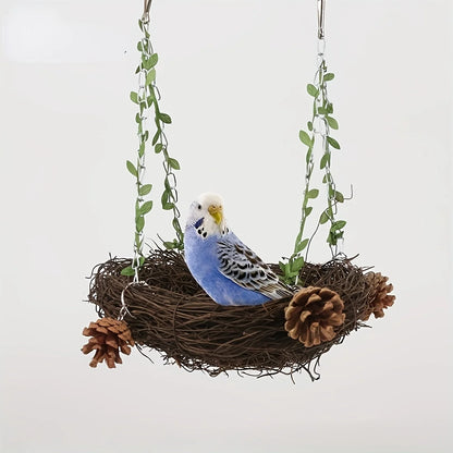 Natural rattan bird cradle - suitable for small parrots and birds