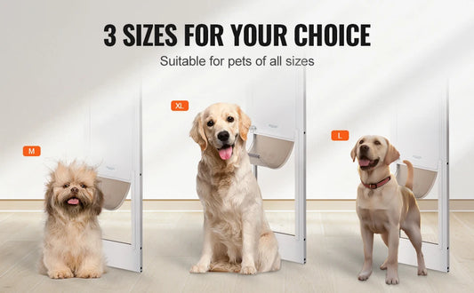 Pet Sliding Glass Door, Adjustable Height and Sizes, Aluminum Frame with Tempered Glass and Lockable