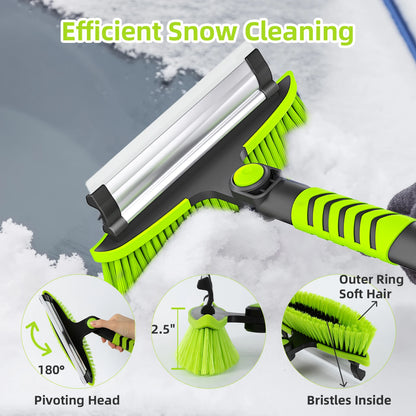 Deli Ultimate Car Snow Cleaner, 43" 2-in-1 Ice Scraper & Brush with Extendable Handle